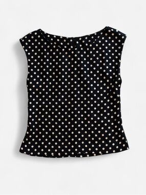 Vintage Anne Klein Silk Polka Dot Blouse